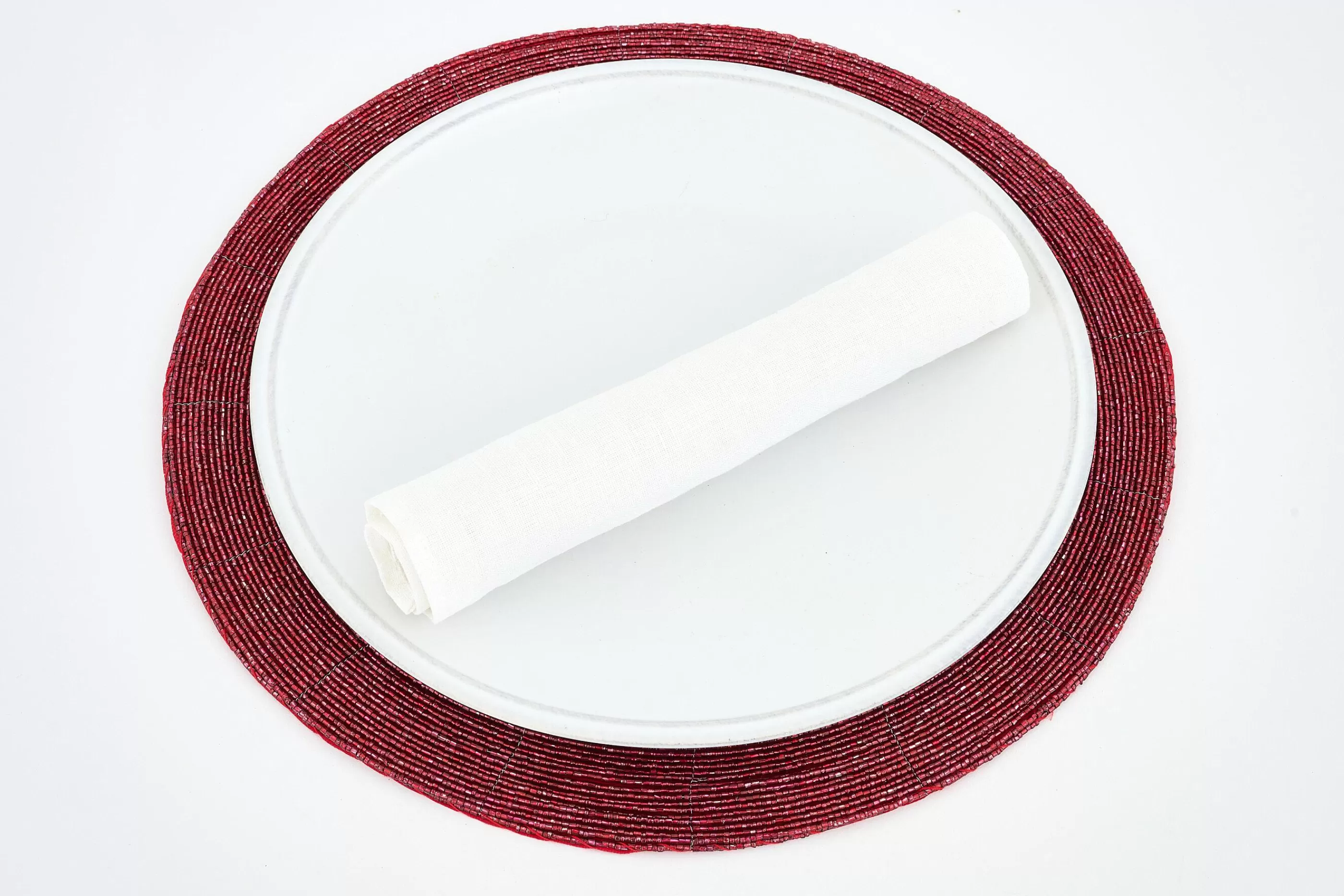 Flamant Delvin, Placemat, Kralen, Rood | Eetkamer- En Keukentextiel