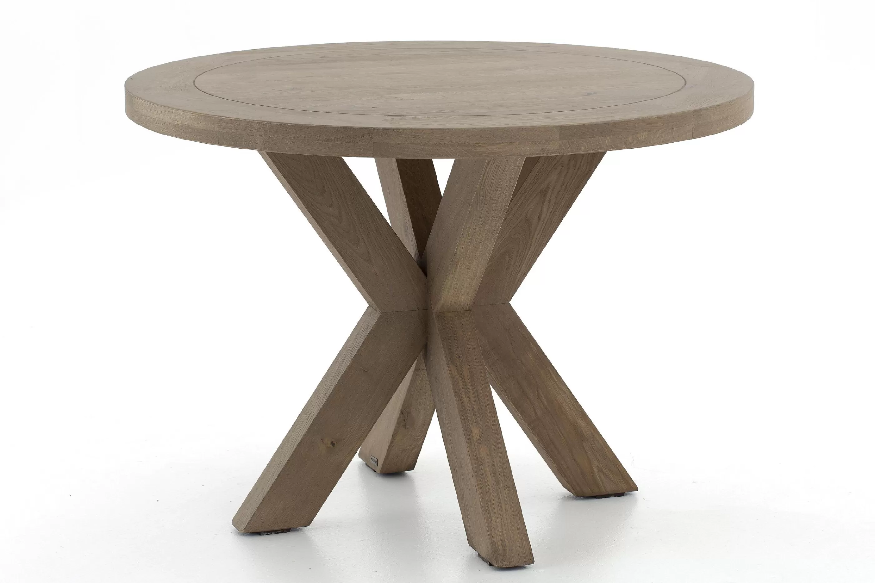 Flamant Forino, Eettafel, Verweerd Eiken, Rond, 110 Cm | Eettafels