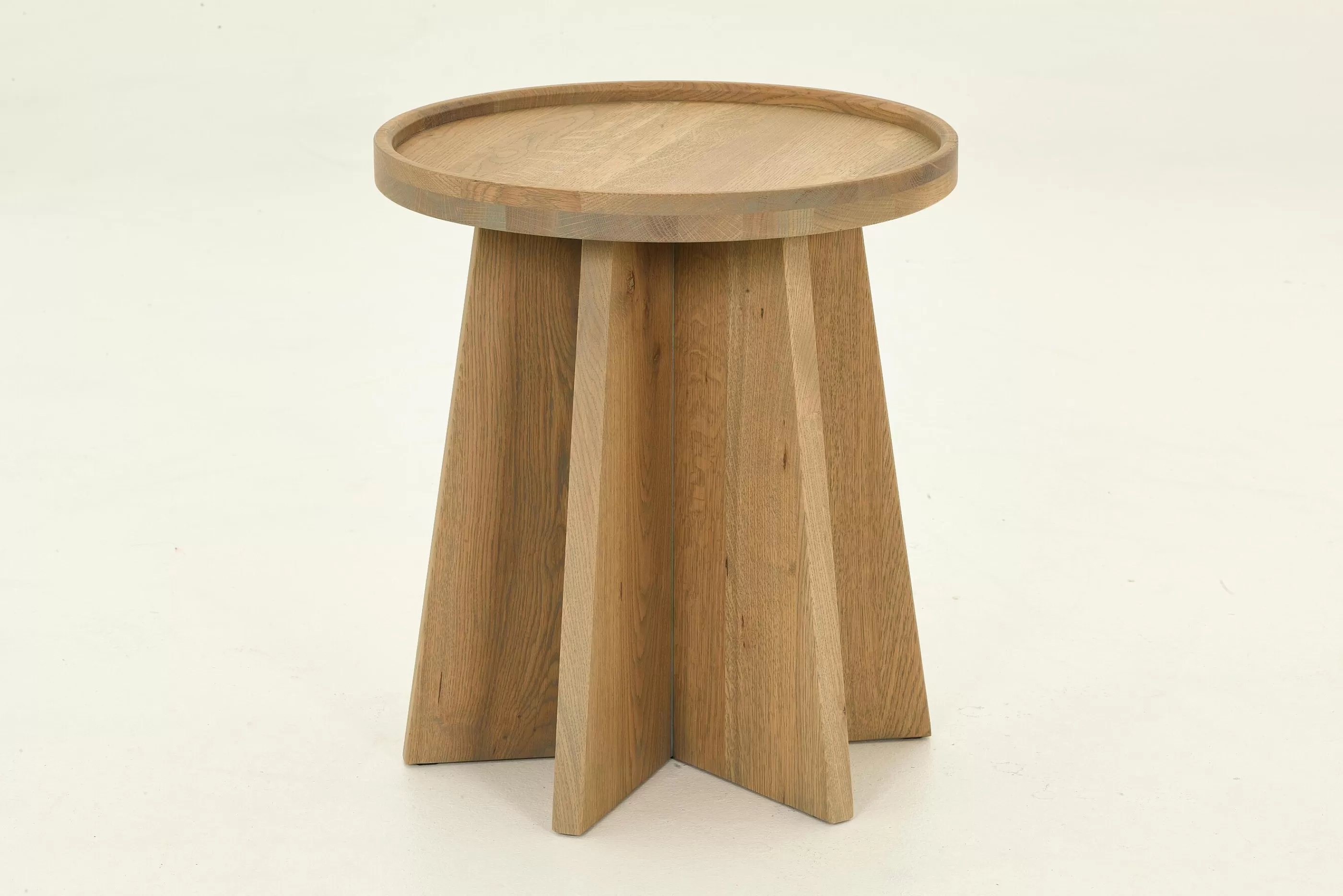 Flamant Zilver, Bijzettafel, Verweerd Eiken, Rond | Koffie Tafels